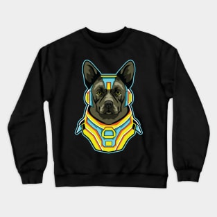 cyborg dog illustration Crewneck Sweatshirt